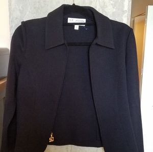 Black St John knit full zip jacket